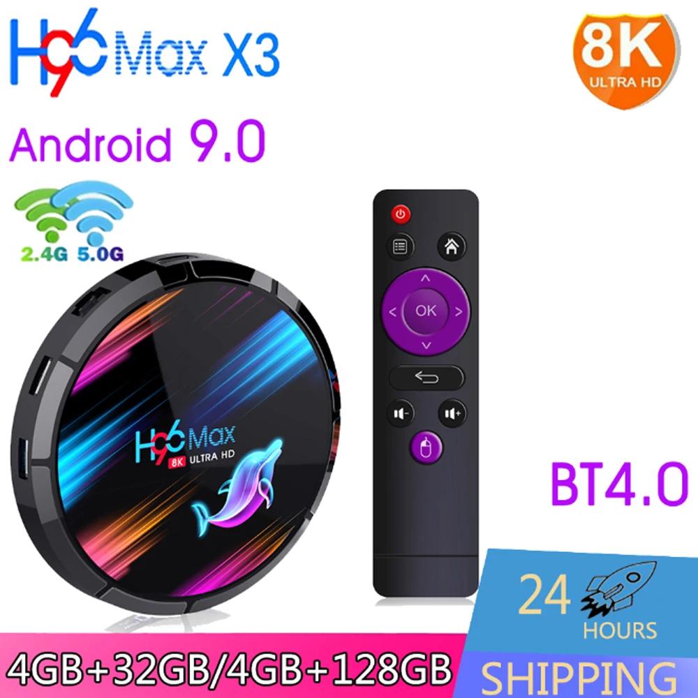 Ʈ ȵ̵ TV ڽ, H96 MAX X3, Amlogic S905X3, ȵ̵ 9.0, 2.4G  5G,   ̴, 1000M, BT4.0, HDR, 8K HD ̵ ÷̾, H
